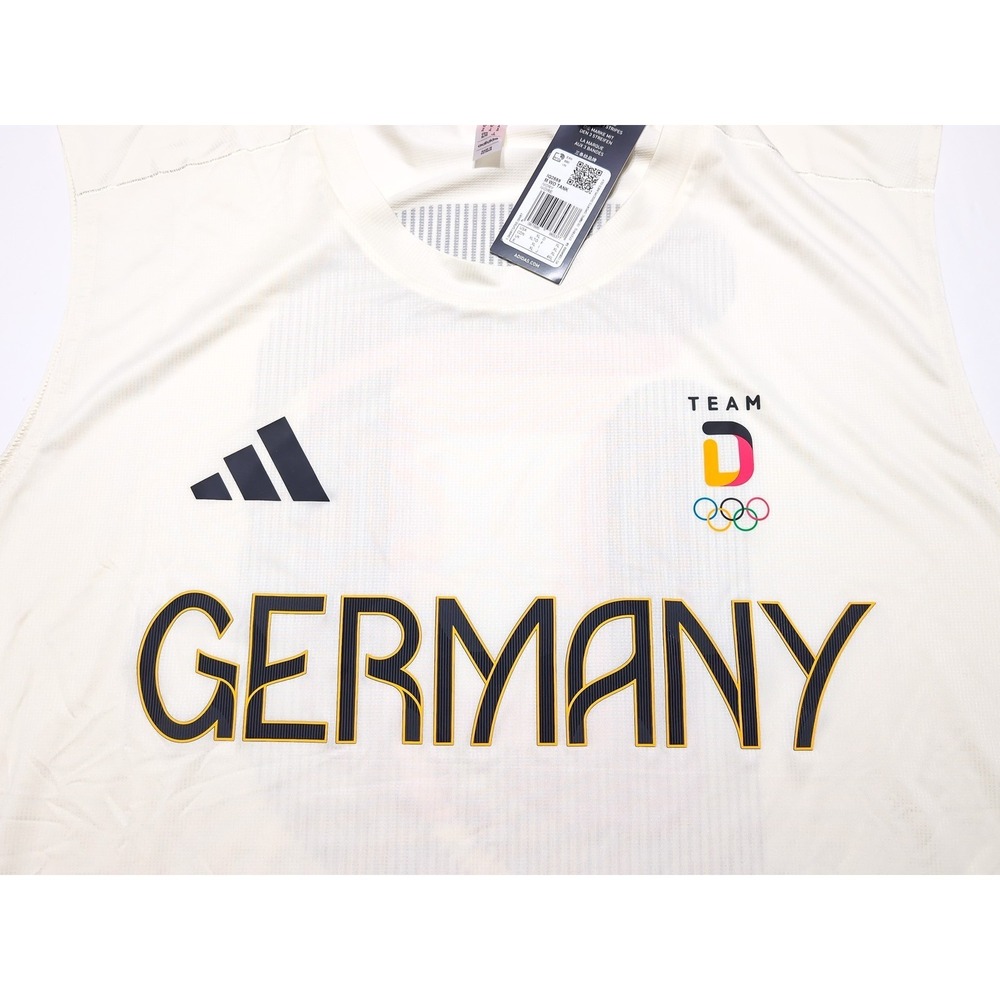 ADIDAS Germany Deutschland 2024 Olympics Tank Top Shirt Soccer Cream XL ~ New - Picture 8 of 10